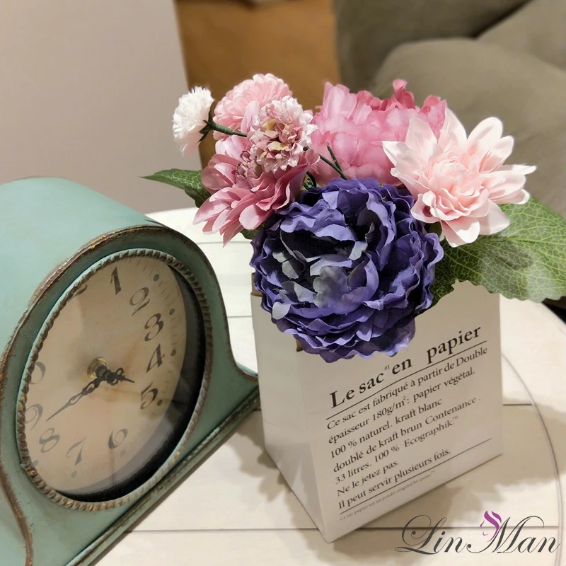 

1 Bouquet 30cm 5colours Peony&Dahlia Posy Decorative Artificial Silk Flowers Wedding Decorations Fake Plants Home Decor