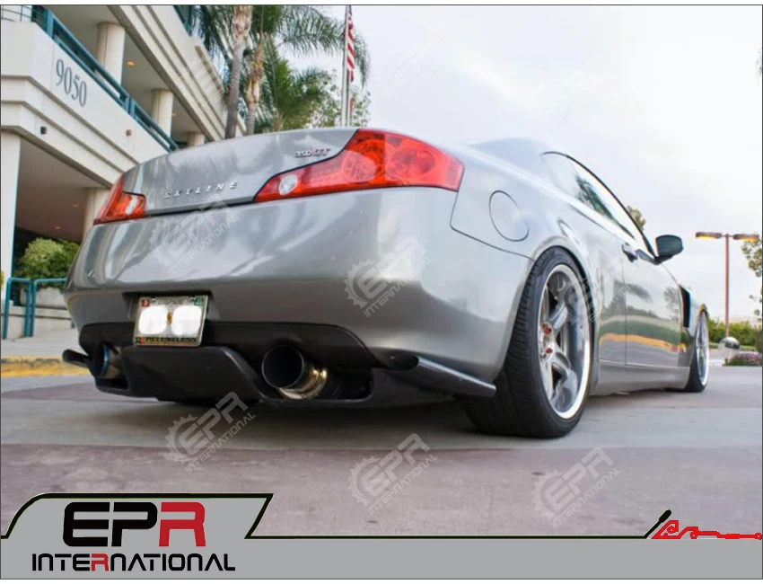 Задний диффузор из углеродного волокна для Nissan 2003-2008 Z33 350z TS, подходит для Infiniti G35 Coupe 2D JDM Glossy Fibre Bumper Splitter