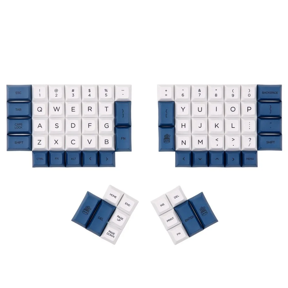 

DSA ERGO Dye-Sub keycap White and NAVY color 95 keys within personality additional for Ergodox mechanical keyboard