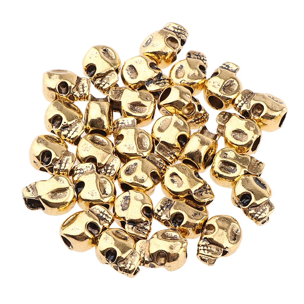 30x Cool Skull Vikings Beads Fashion Hair Decorations Cuffs Clips Accessories for Women Men Braiding Hair Bracelet Necklace DIY