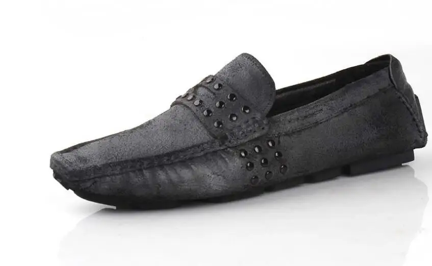 

Spring and summer new sand leather shoes men leather flat with retro sailing shoes casual leather shoes lazy man shoes