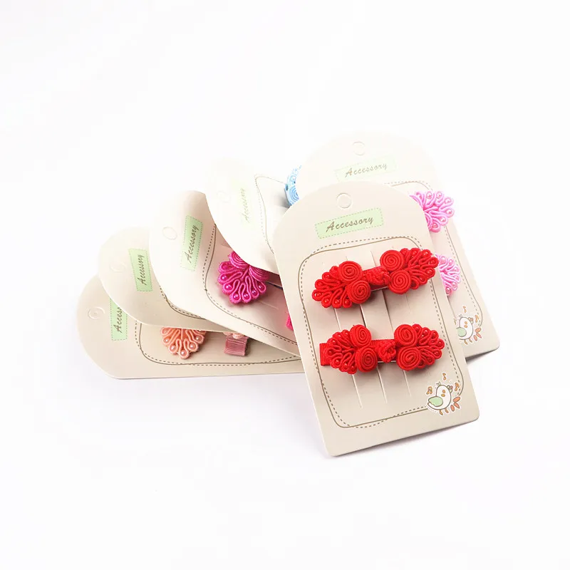 

2pcs/lot Chinese Knot Hair Clips Red Hairband Head Band Happy New Year Hairpin Hand Made Rim Hair Accessories Hair Bows