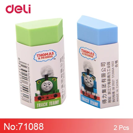 Deli Thomas& Friends, 2 шт., ластик для студентов, чистый, не оставляя следов, Мультяшные милые детские школьные офисные принадлежности - Цвет: 71088-2PIECES