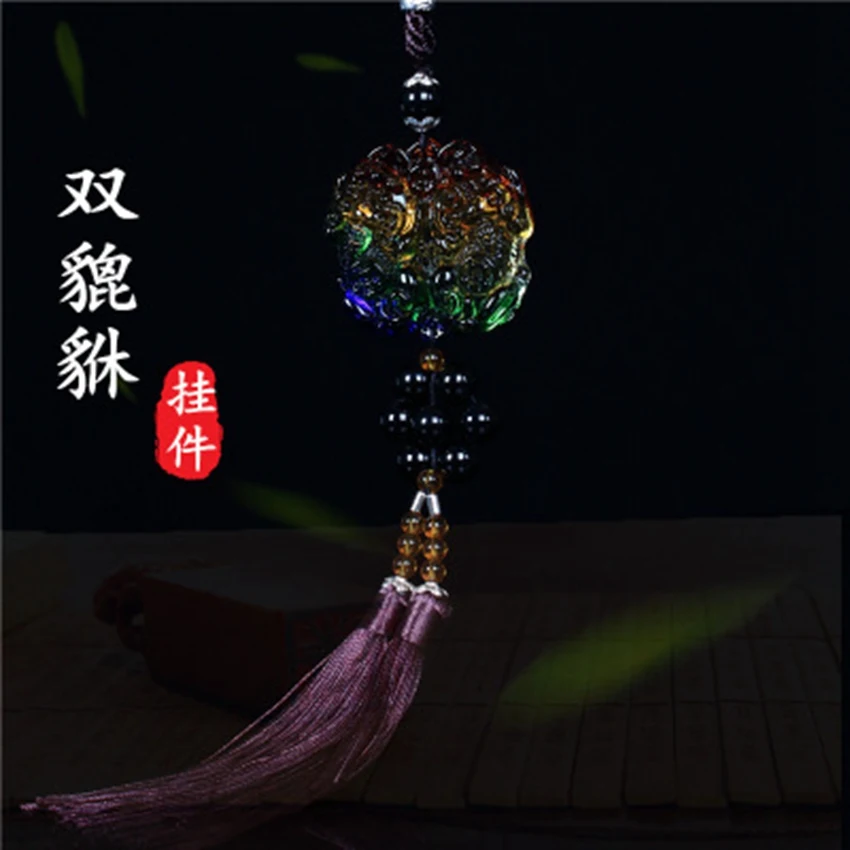 

Car pendant car rearview mirror pendant jewelry double brave troops Pendant Seven Star Car Hanging Gifts