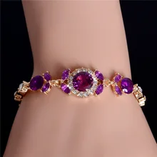 SHUANGR Модные женские/дамские золотые цвета 2 цвета CZ камни австрийский кристалл цветок браслеты и браслеты ювелирные изделия