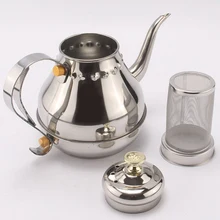 1.2L Серебряный из нержавеющей стали гусиная шея для кофе, капельный чайник, чайник с фильтром, уплотненный кофейник, кувшин для кофе