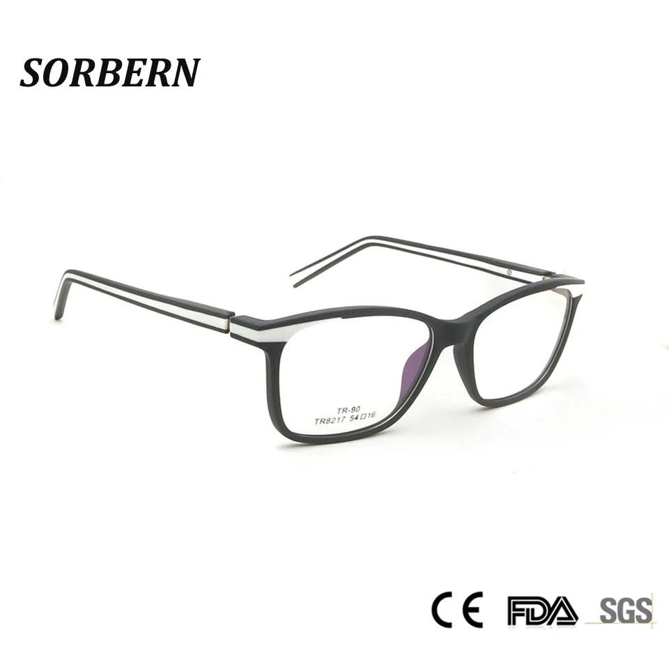 Мужские и женские квадратные оправы SORBERN унисекс TR90 очки для близорукости с
