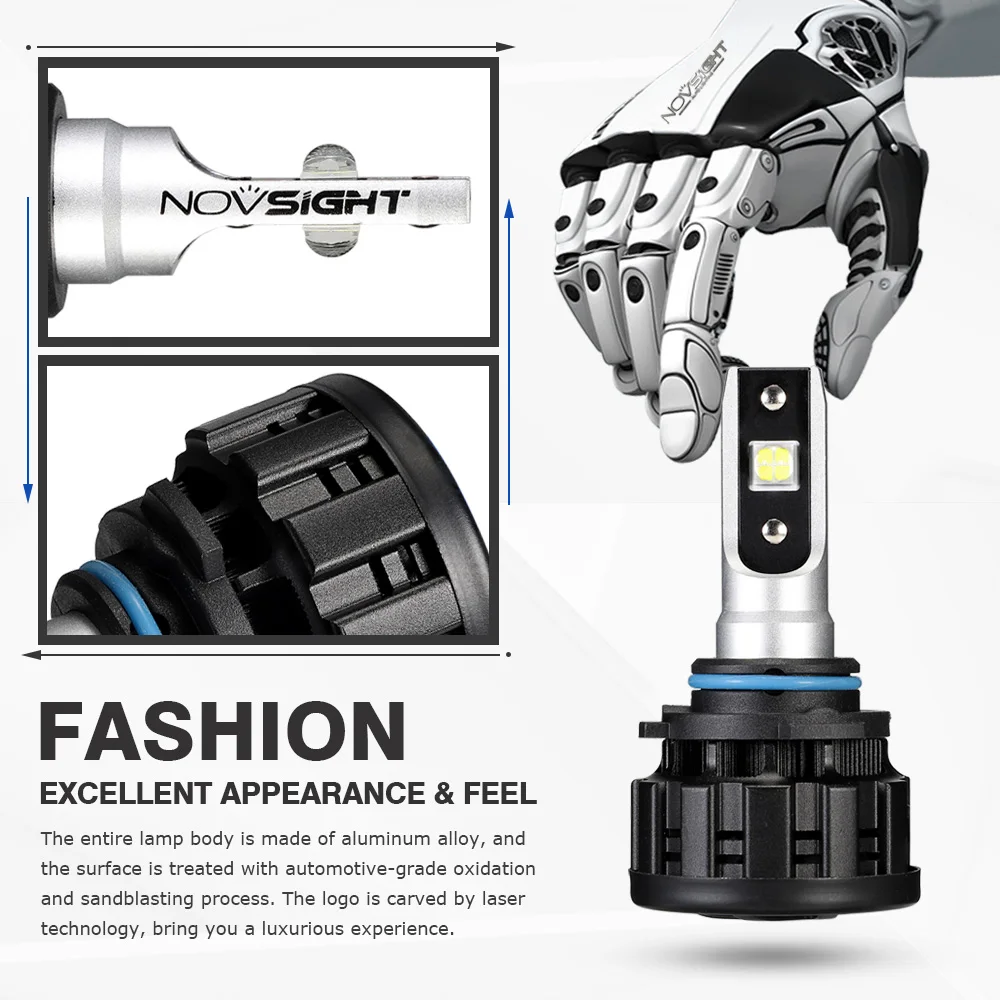 NOVSIGHT Автомобильные фары Противотуманные 6500 к белый H4 h7 светодиодные лампы 16000lm 12