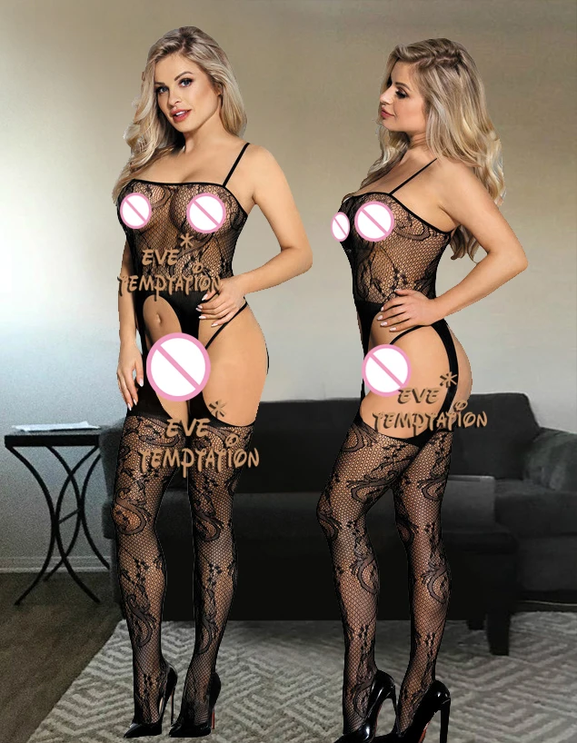 Сексуальная одежда для сна нижнее белье Babydoll боди сетка цветочный боди чулок кукла платье интимный Облегающий комбинезон с подвязкой ночное белье W051