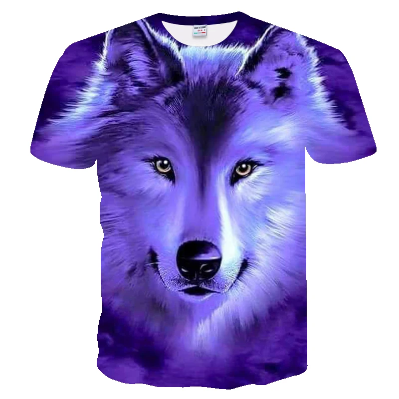 Новая мужская футболка с 3d принтом волка, повседневная мужская футболка, известный бренд, молодежная мода, Забавные футболки, мужская одежда, Хип-Хоп Топы И Футболки