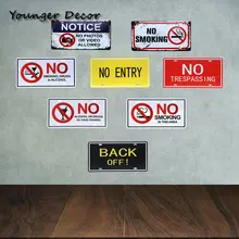 Обратите внимание, не курить, винтажные номерные знаки, нет входа, антикварное украшение для паба, ретро, металлические жестяные знаки, настенное искусство, ремесло, YA009