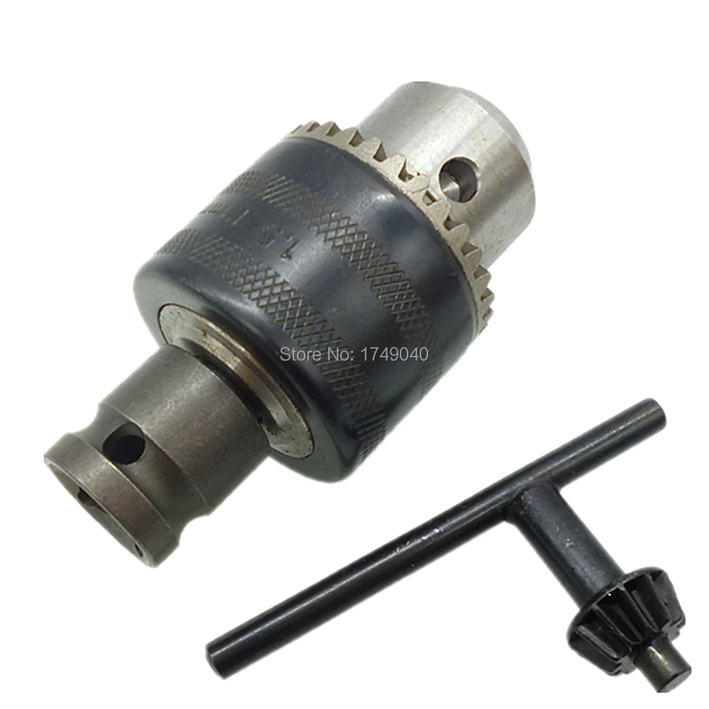 

1/2" Square Socket Adapter Converter 1.5mm-13mm 1/2"-20 UNF Thread Keyed Drill Chuck With Chuck Key Set for Impact Drills