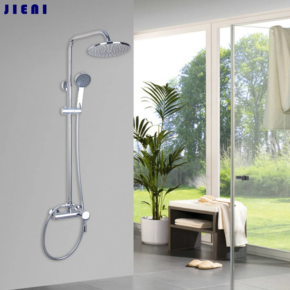 

53203 Bathroom Rainfall Wall Mounted With Handheld Shower Head Faucet Set Mixer