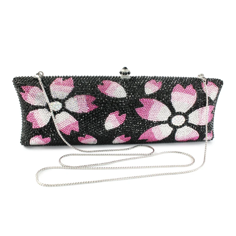 

2017 women bag hot hand evening bags new the sliver chain pattern flowers wedding dinner bags Free Shipping (B1008-BPF)