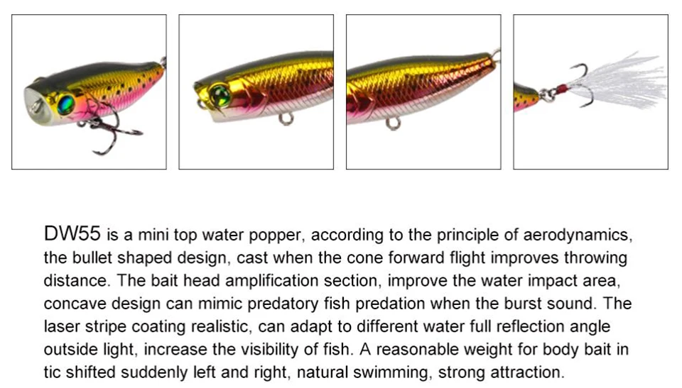 TSURINOYA DW55 40 мм 3 г Мини Поппер приманка жесткая приманка искусственные приманки верхняя водная рыболовная приманка поддельные приманки бас форель Калтер