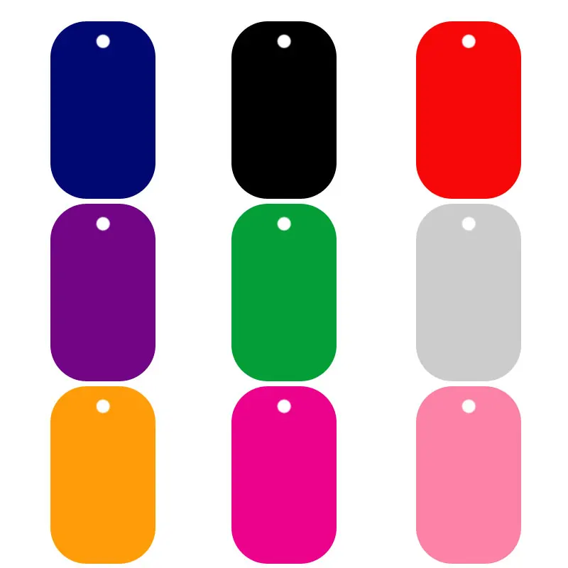 Mix Color 20 шт Pet Id Dog Tag алюминиевая Военная армейская ID Tag имя незаполненные бирки на ошейник для собак подвеска индивидуальный логотип Лазерная Персонализированная гравировка текста - Цвет: Mix Color