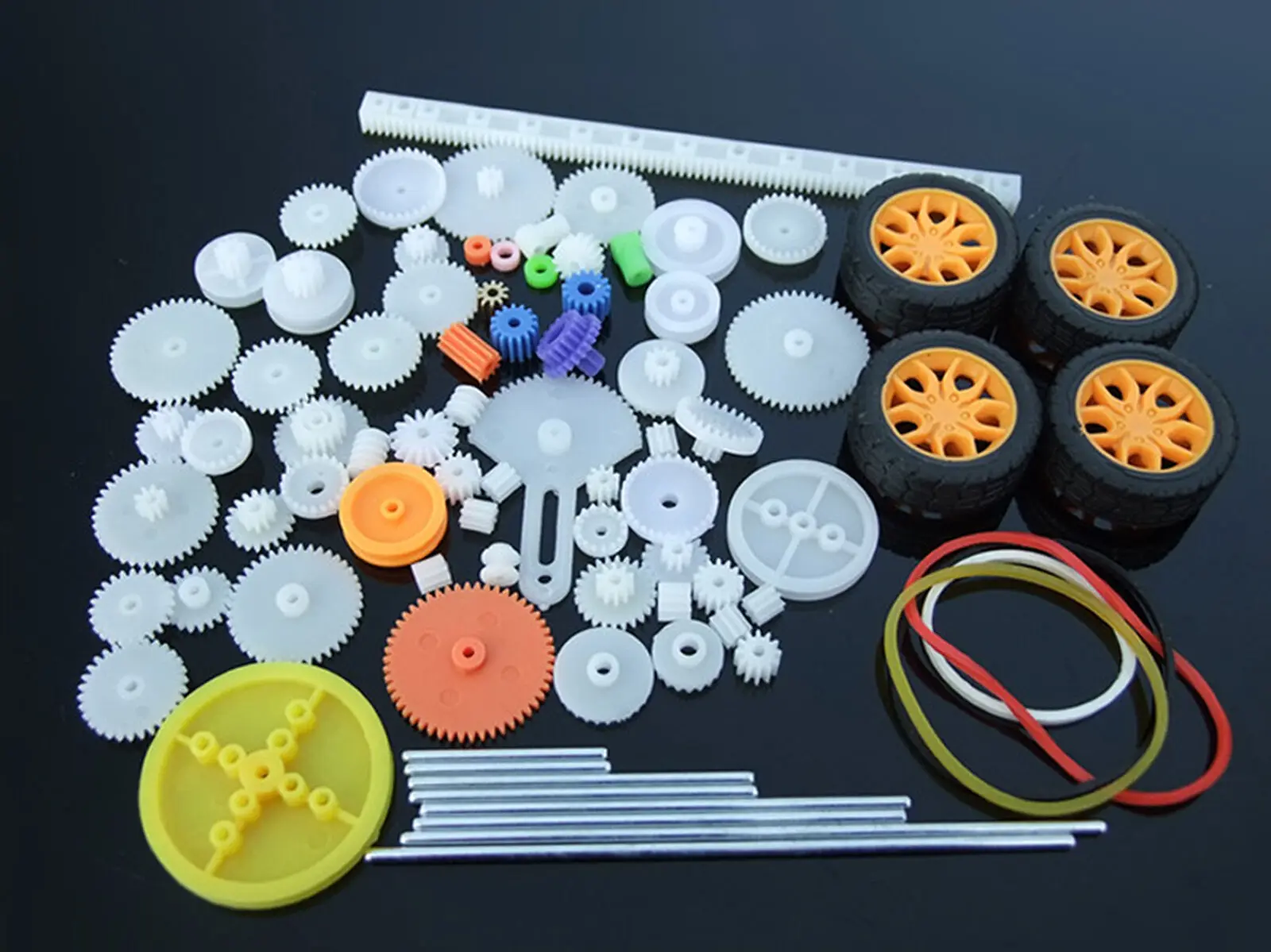 

78pcs Plastic Motor Gears M0.5 Shaft Wheel Belt Robotic Model Helicopter Car BS