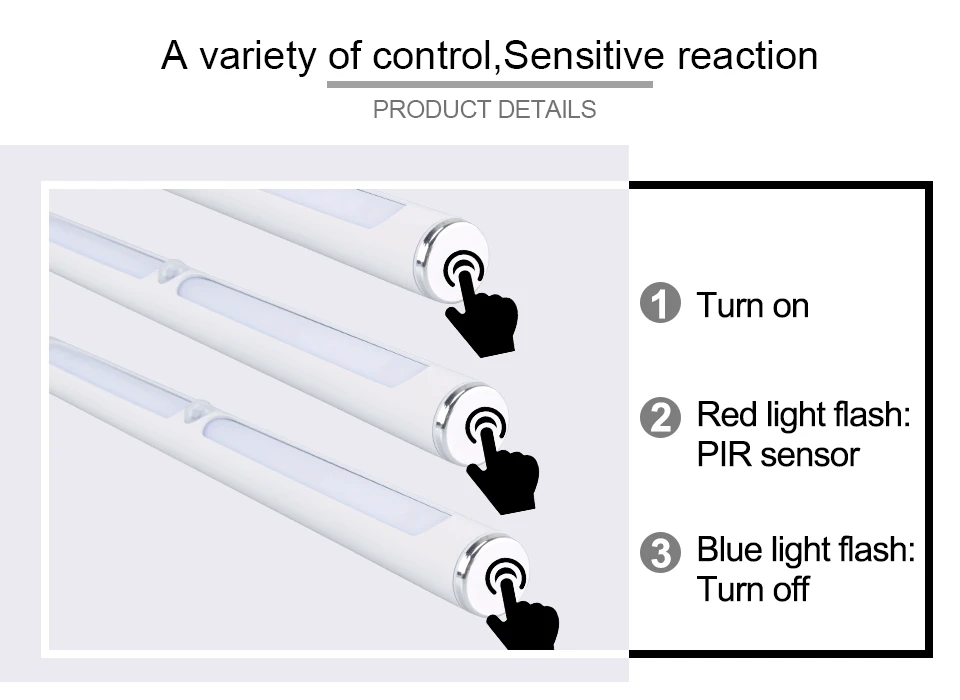 Датчик движения шкаф светильник s USB Перезаряжаемый под шкаф светильник Stick-on беспроводной светодиодный Ночной светильник с магнитной полосой