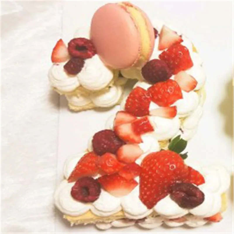 100% Food Grade Large NON-stick Silicone Number 2nd Cake Mould Pan DIY Baking Tin Birthday Anniversary 2nd Cake Molds5