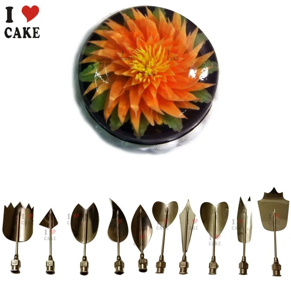 Daisy,Dahlia,Tulip 3D Jelly Flower Art Tools,3D Gelatin Art Tools Jello Gurbias 10 piece tool