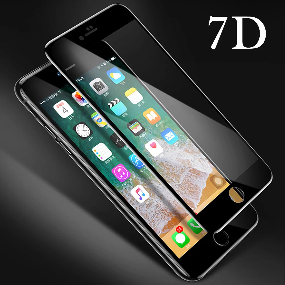 

New 7D Screen Protector Curved Edge Full Cover Protective Glass For iphone XS MAX XR XS X 8 7 6 Plus 9H Protective Glass Film