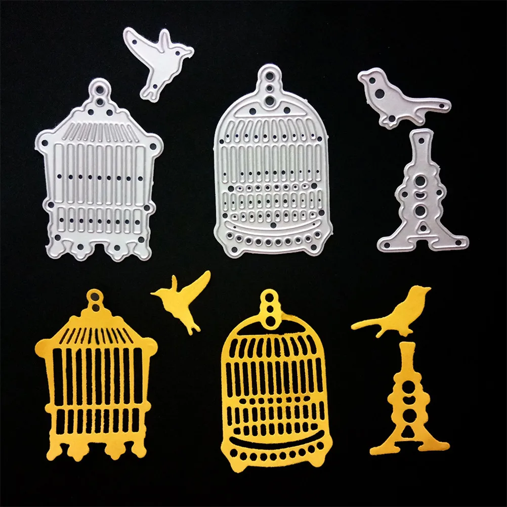 

1set Birdcage With Birds Metal Cutting Dies For Scrapbooking Stencils DIY Cards Album Decoration Embossing Folder Die Cutter
