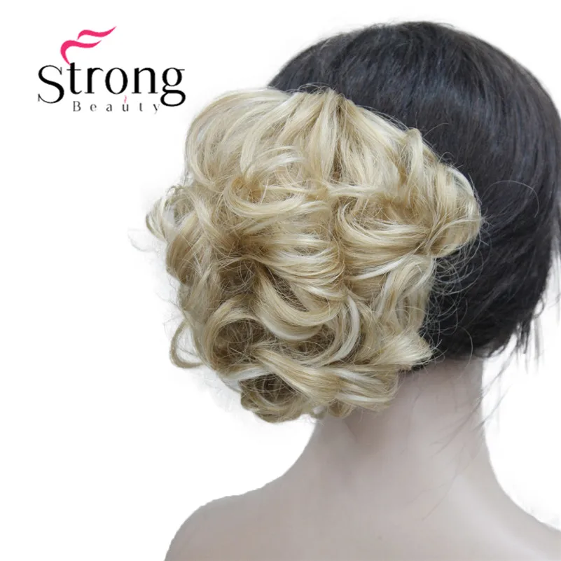 E-945B 24H613(Fashion Women's golden blonde with Synthetic short Wavy Claw Clip Ponytail Pony Tail Hair Extension hairpiece free shipping (3)