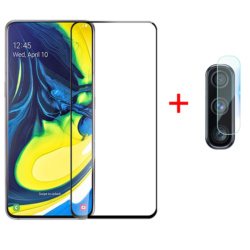 

2 in 1 Protective Glass For Samsung Galaxy A50 A30 A60 A70 A10 A20 M40 M10 M20 M30 A20E Camera Screen Protector Tempered Glass
