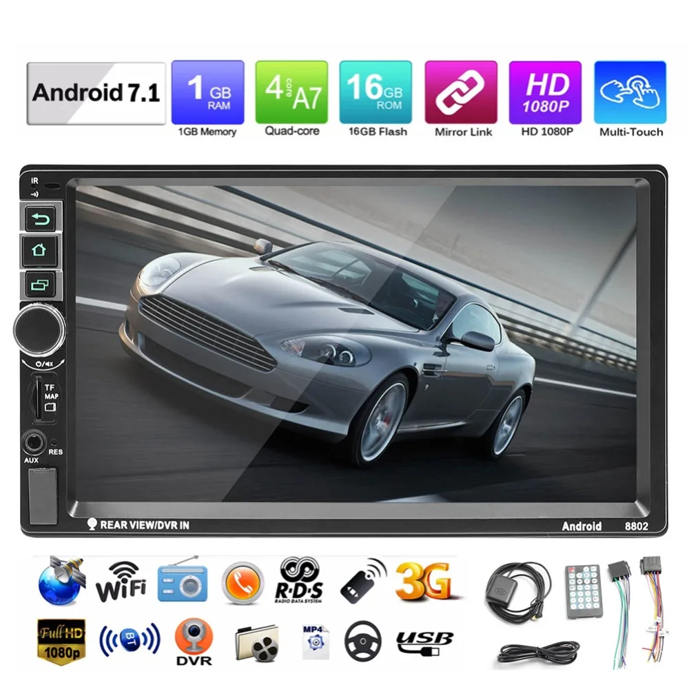 

Android Car Radio 2 Din Autoradio GPS Navigation 2din Universal Car Multimedia Player Bluetooth FM Mirrorlink Stereo Audio 8802