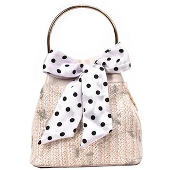 

FGGS-New Straw Small Bag Tide Chain Messenger Bag Wild Gas Bucket Bag