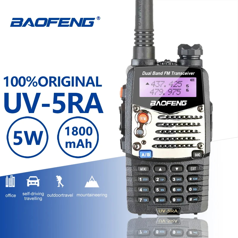 

Baofeng UV-5RA Walkie Talkie Alarm LED Flashlight Two Way Radios Dual Band Ham Hf Transceiver Baofeng UV-5R Upgraded Interphone