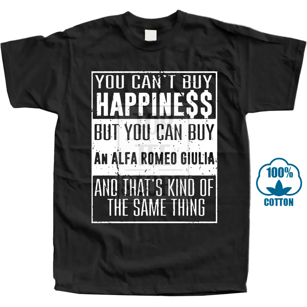 

Tshirtshark You Can't Buy Happiness Alfa Romeo Giulia Heart Car Lover T Shirt Printed Pure Cotton Men's