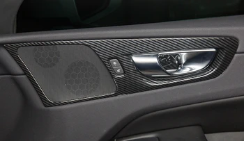 

For Volvo XC60 2018 Only Fit For Left Hand Drive Carbon Fiber Style Door Inner Handle Bowls Cover Decoration Trim car styling