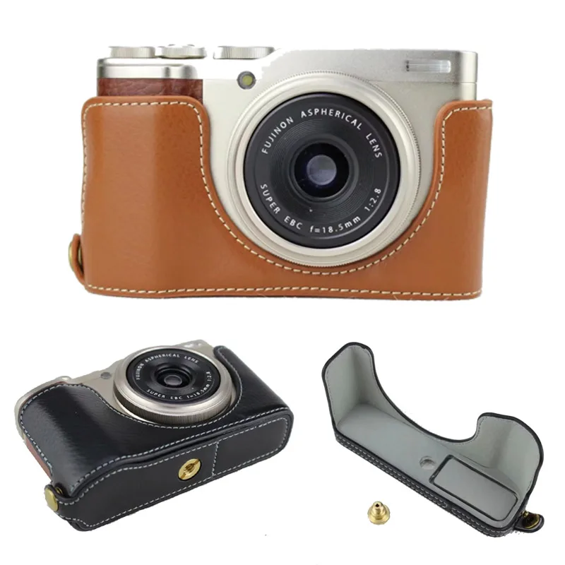 Câmera Couro Genuíno Bolsa Case para Fuji Fujifilm Xf10 X-f10 Metade Inferior do Corpo Conjunto de Tampa com Abertura Bateria - Image 3