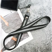Fashion Korea Japan stripe Lanyard for keys Neck Straps 40cm Badge ID Holder keychain&Wristband keychain DIY phone hang rope