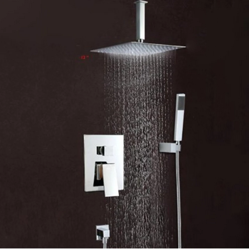 

Ceilling Mounted 8 Inch Rainfall Shower Head Shower Faucet Mixer Tap One Handle