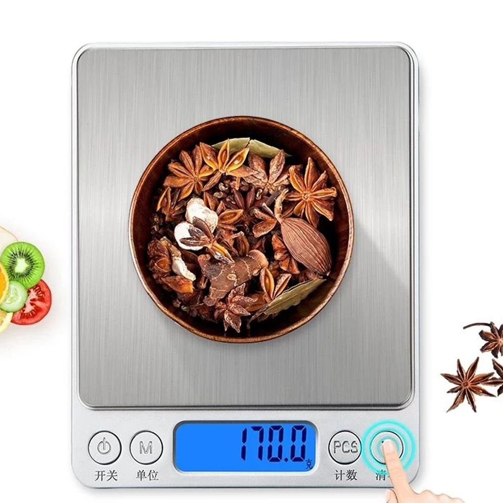 

Mini Electronic Food Scale 500g X 0.01g USB Charge Kitchen Jewelry Weight Balance Pocket Case Postal Digital Scale With 2 Tray
