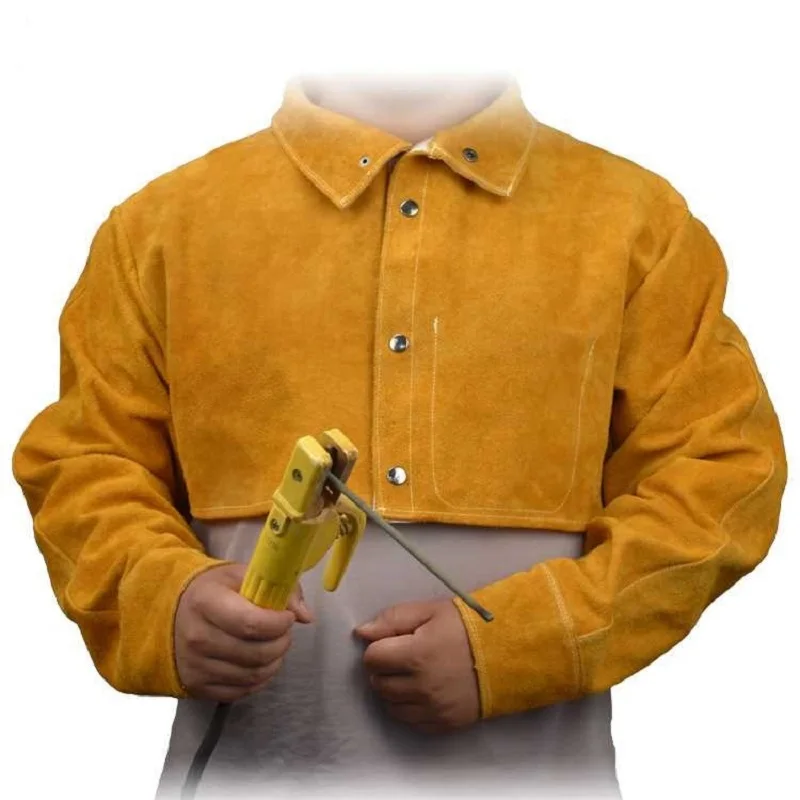 Protective Apparel Flame Retardant Safety Clothing Protective Welding Work Cowskin Leather Welding Clothing for Welders