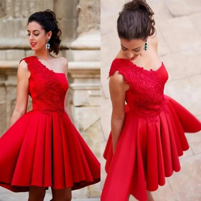 Arabian Evening Dresses Women A Line Red Short Evening Dress 2016