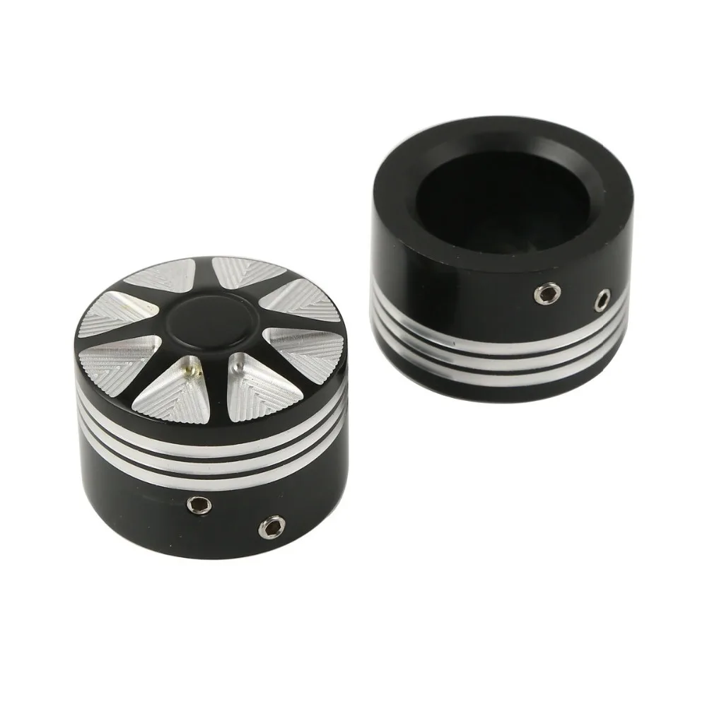 

Black Front Axle Nut Cover Bolt Kit For Harley Softail Dyna Sportster Road King Electra Glide FLHX