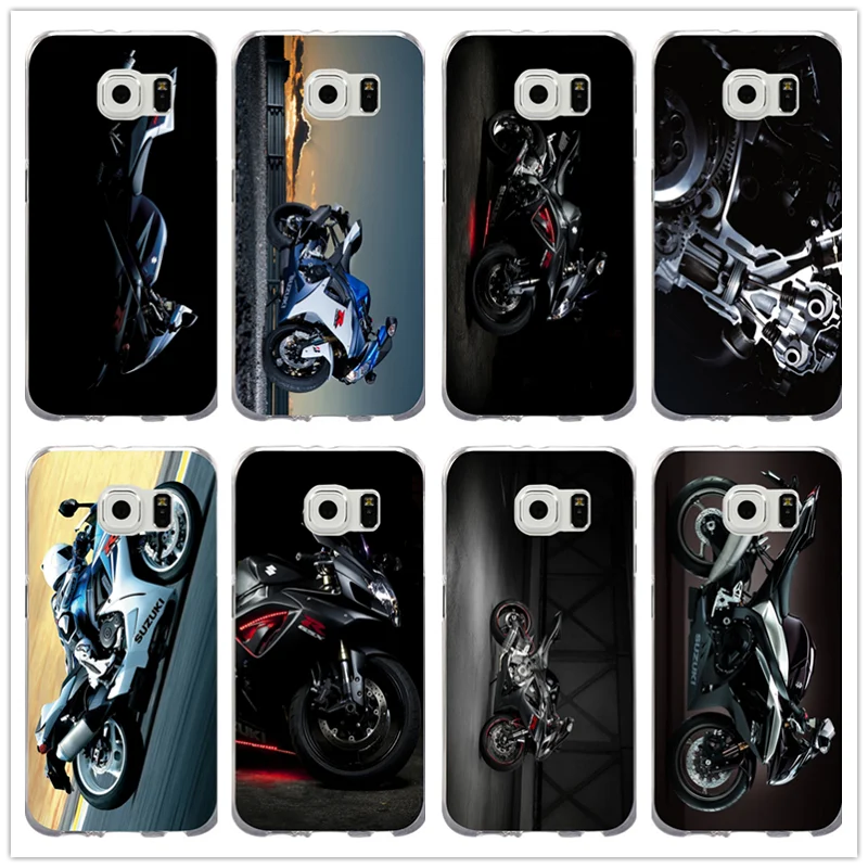 

For Samsung Galaxy Note 2 3 4 5 8 S3 S4 S5 Mini S6 S7 S8 S9 Edge Plus Shell Soft TPU Cell Phone Case Motorcycle Suzuki GSXR 1000