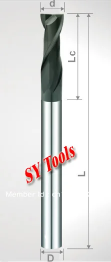 

3mm Two Flutes(long) Spiral Bit Milling Tools Carbide CNC Endmill Router bits hrc45 D3*8*D3*75