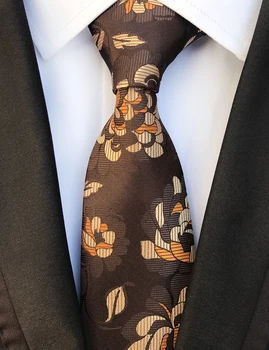 

8CM Men's Formal Tie Designer Woven Embroidery Neckties with Flowers