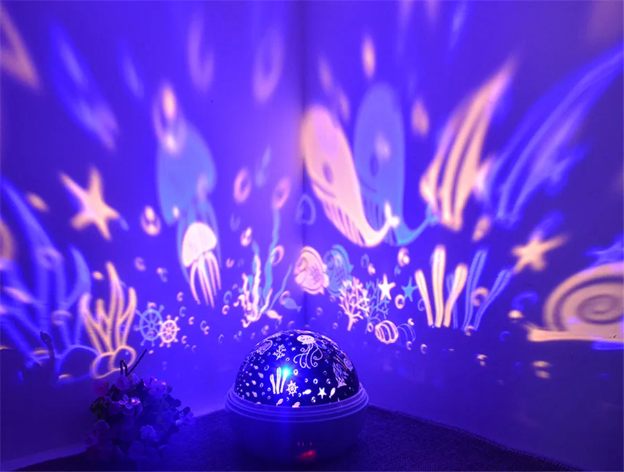 Coversage Rotating Night Light Projector Spin Starry Sky Star Master Children Kids Baby Sleep Romantic Led USB Lamp Projection