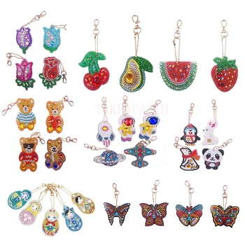 

DIY Special Shaped Full Diamond Painting Keychain Butterfly/Love Heart Diamond Painting Cross Stitch Key Ring Christmas gift