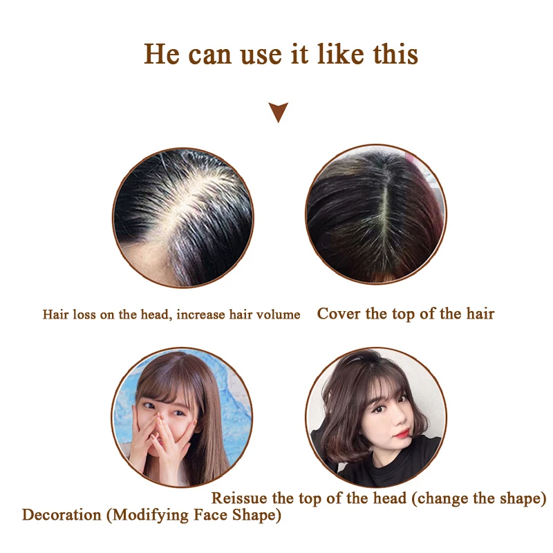 High Quality Natural Human Hair Different Sizes Invisible Seamless  Straight Hair Top Hair Clip for Adult Man/Women High Quality Natural Human Hair Different Sizes Invisible Seamless  Straight Hair Top Hair Clip for Adult Man/Women