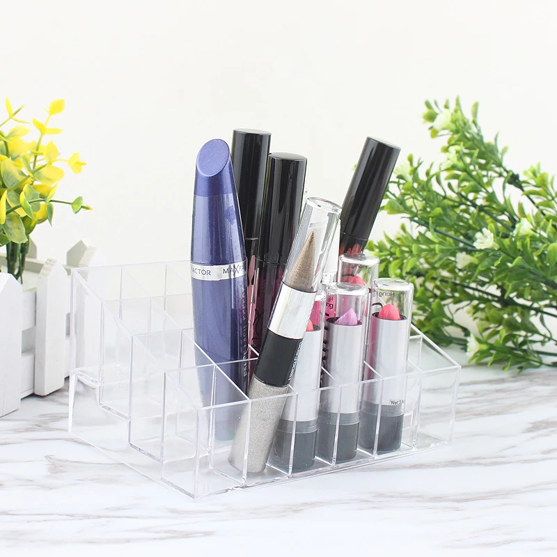 

Hot 24 Grids Acrylic Makeup Organizer Storage Box Lipstick Jewelry Holder Box Cosmetic Set Display Stand Container Case Tool