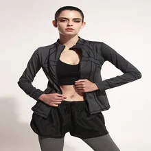 Women Quick Dry Sport Slim Jackets Long-sleeved Sweatshirt Woman for Running Fitness Sport Zipper Fleece Yoga Outerwear