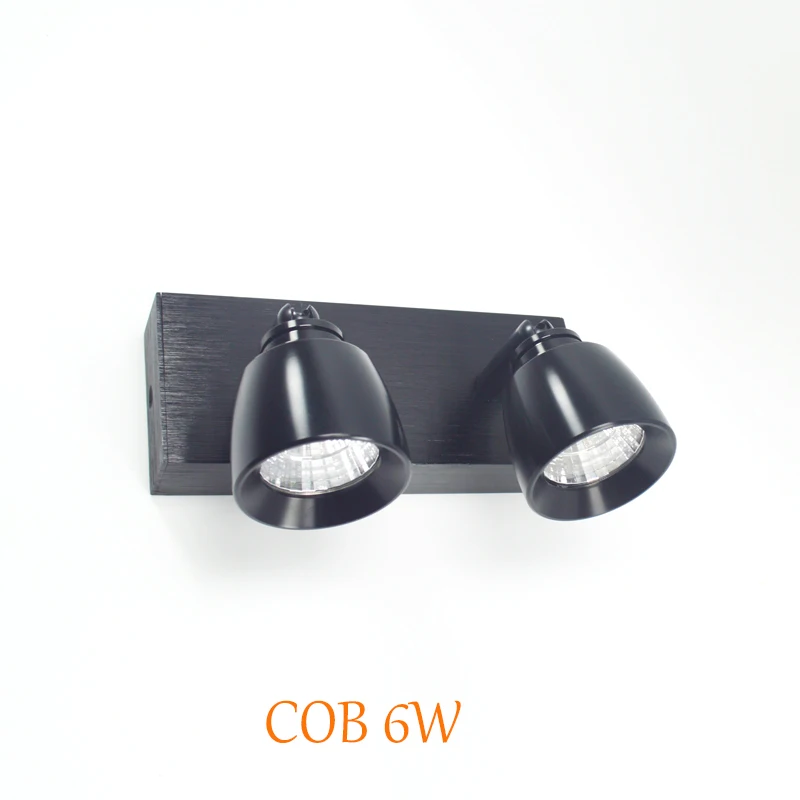 3W6W9W12W современный алюминиевый светодиодный светильник с передним зеркалом для ванной комнаты, настенные светильники для макияжа, туалетный настенный светильник - Цвет абажура: black COB