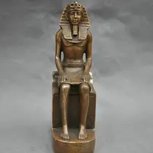 1" Китайский Бронзовый Sit Статуя Египет Фараон